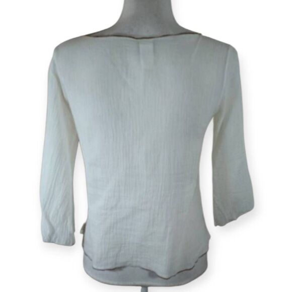 TASTY BOHO-INSPIRED CREAM BLOUSE SZ.S EUC - Picture 3 of 5